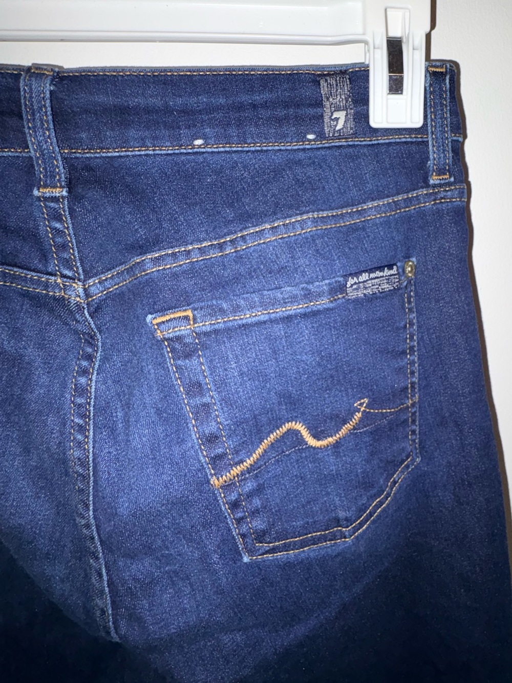 7 For All Mankind Mid-Rise Bootcut Dark Indigo Blue Jeans Size 30 - Picture 11 of 14